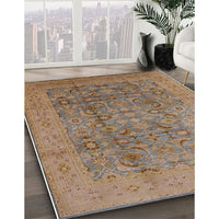 Mid-Century Modern Sienna Brown Oriental Rug, urb3101