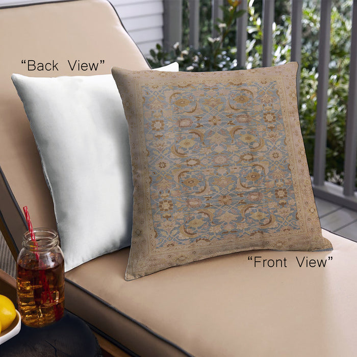 Front View of Mid-Century Modern Urban Square Sienna Brown Throw Pillow, 18 inch by 18 inch, pwurb3101