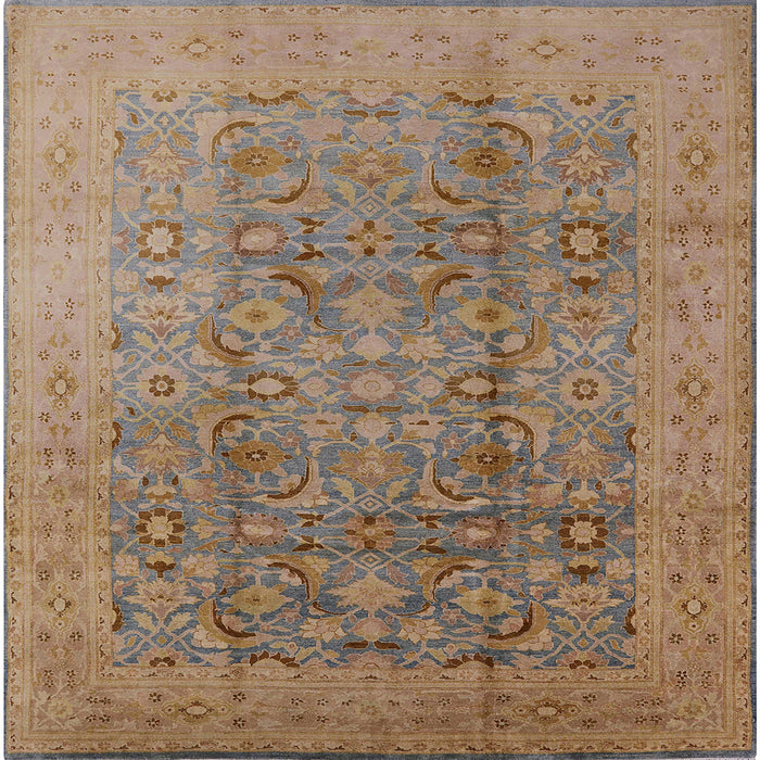 Square Mid-Century Modern Sienna Brown Oriental Rug, urb3101