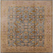 Square Mid-Century Modern Sienna Brown Oriental Rug, urb3101