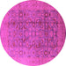 Round Oriental Pink Industrial Rug, urb3101pnk