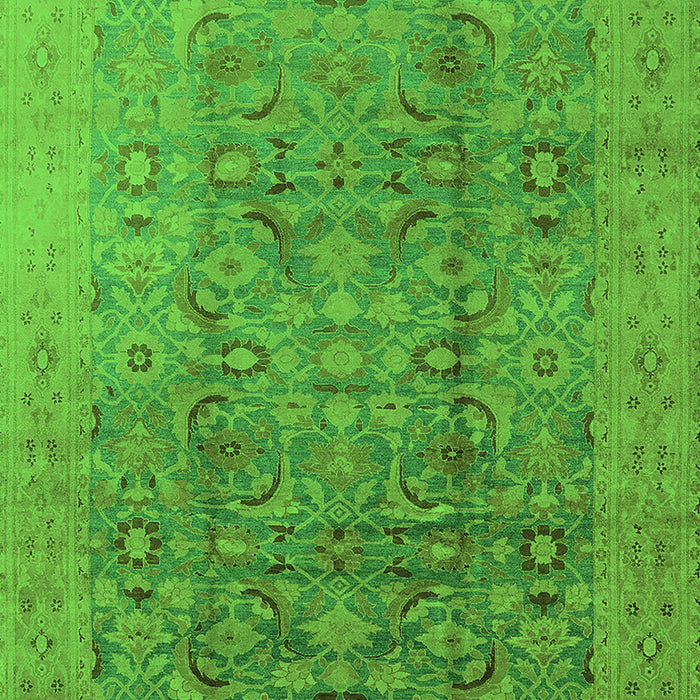 Machine Washable Oriental Green Industrial Area Rugs, wshurb3101grn