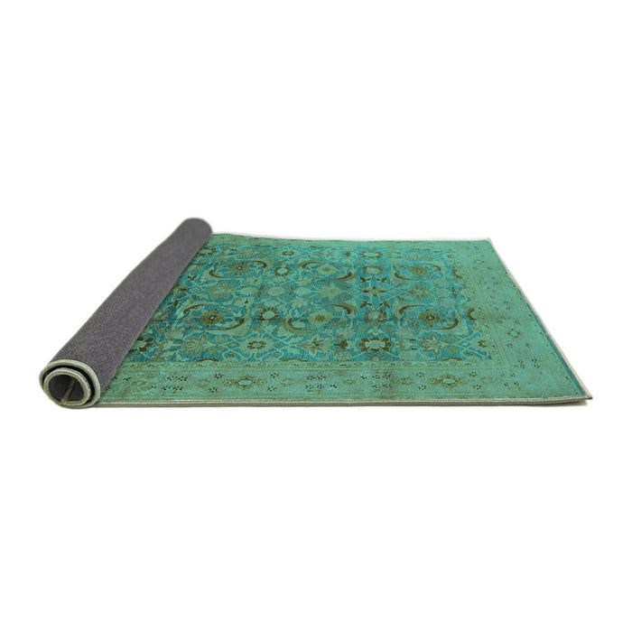 Sideview of Oriental Turquoise Industrial Rug, urb3101turq