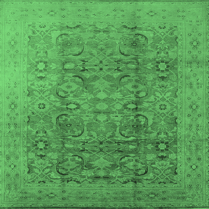 Square Oriental Emerald Green Industrial Rug, urb3101emgrn