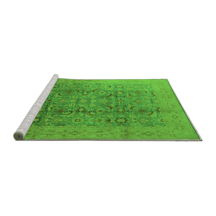 Sideview of Machine Washable Oriental Green Industrial Area Rugs, wshurb3101grn