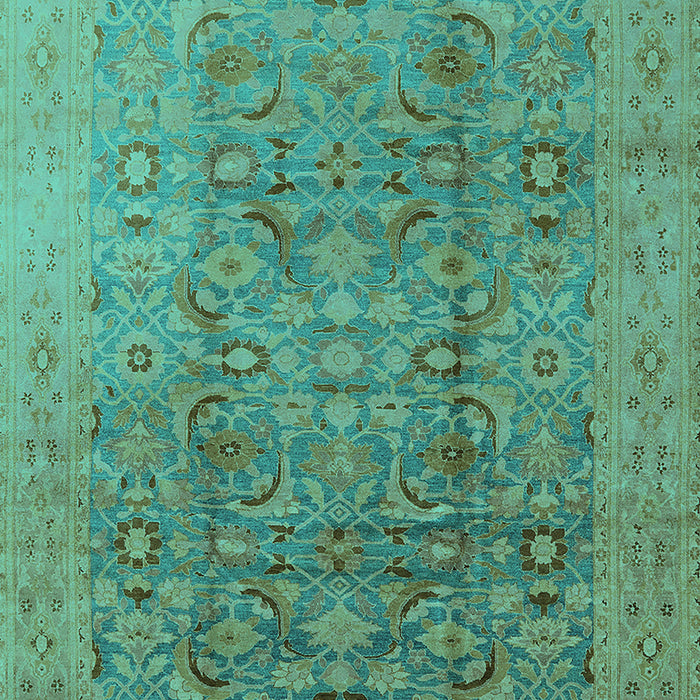 Machine Washable Oriental Turquoise Industrial Area Rugs, wshurb3101turq