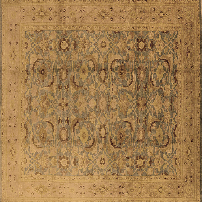 Square Machine Washable Oriental Brown Industrial Rug, wshurb3101brn