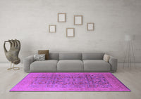 Machine Washable Oriental Purple Industrial Rug, wshurb3101pur