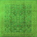 Square Oriental Green Industrial Rug, urb3101grn