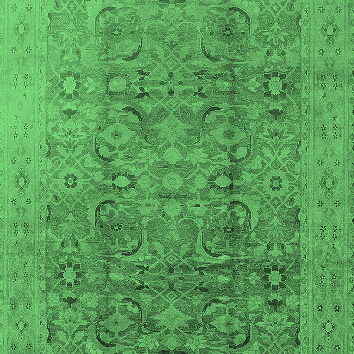 Machine Washable Oriental Emerald Green Industrial Area Rugs, wshurb3101emgrn