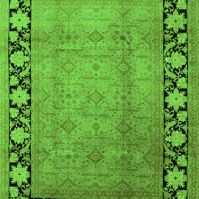 Machine Washable Oriental Green Industrial Area Rugs, wshurb3102grn
