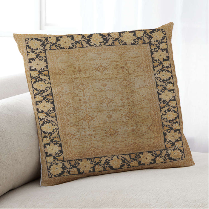 Lifestyle Image of Mid-Century Modern Urban Square Mahogany Brown Throw Pillow, 18 inch by 18 inch, pwurb3102