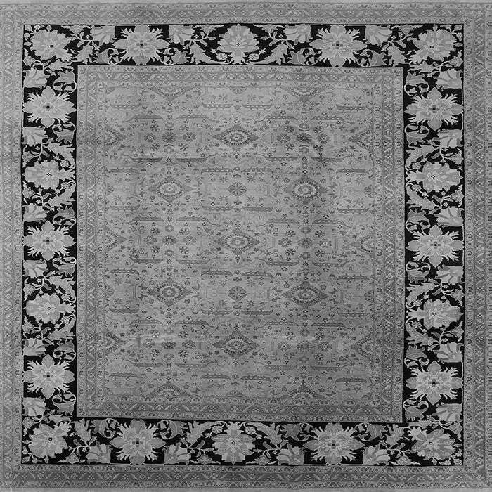 Square Machine Washable Oriental Gray Industrial Rug, wshurb3102gry