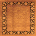 Square Machine Washable Oriental Orange Industrial Area Rugs, wshurb3102org