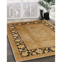 Mid-Century Modern Mahogany Brown Oriental Rug, urb3102