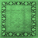 Square Oriental Emerald Green Industrial Rug, urb3102emgrn