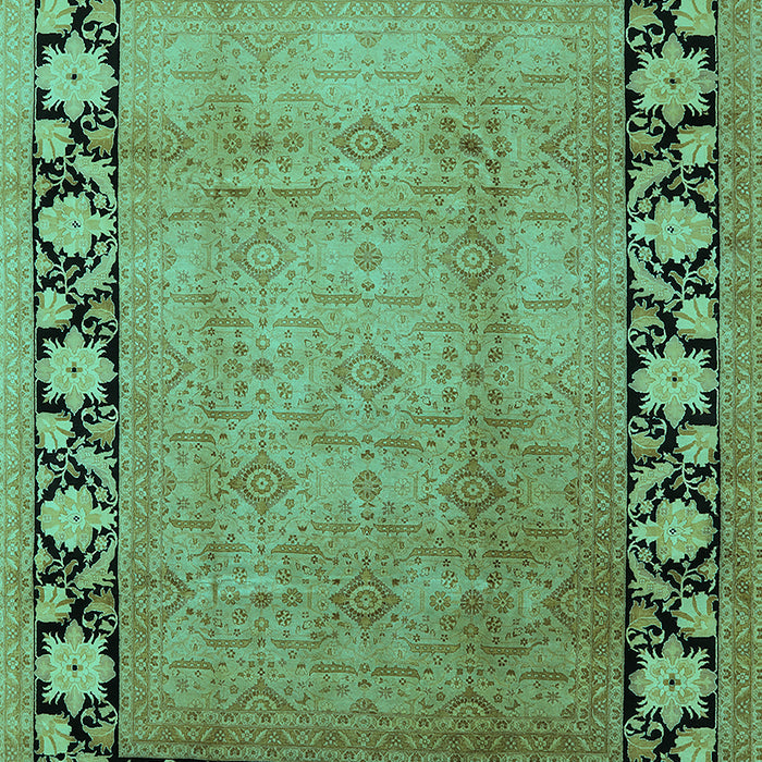 Machine Washable Oriental Turquoise Industrial Area Rugs, wshurb3102turq