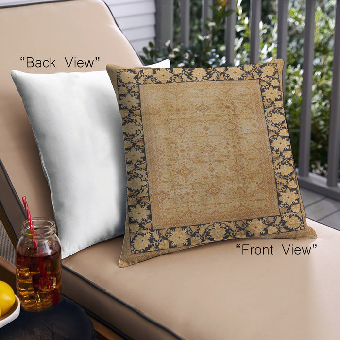 Front View of Mid-Century Modern Urban Square Mahogany Brown Throw Pillow, 18 inch by 18 inch, pwurb3102