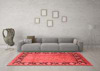 Machine Washable Oriental Red Industrial Rug, wshurb3102red