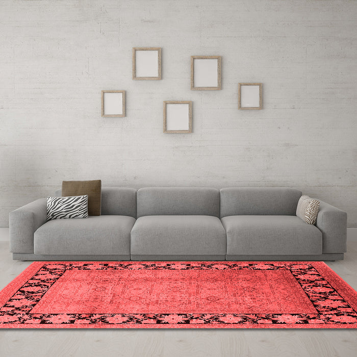 Industrial Red Washable Rugs