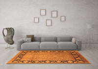 Machine Washable Oriental Orange Industrial Rug, wshurb3102org