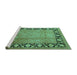 Sideview of Machine Washable Oriental Turquoise Industrial Area Rugs, wshurb3102turq