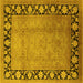 Square Machine Washable Oriental Yellow Industrial Rug, wshurb3102yw