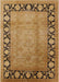 Mid-Century Modern Mahogany Brown Oriental Rug, urb3102