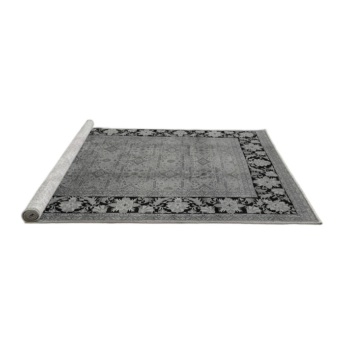 Sideview of Machine Washable Oriental Gray Industrial Rug, wshurb3102gry