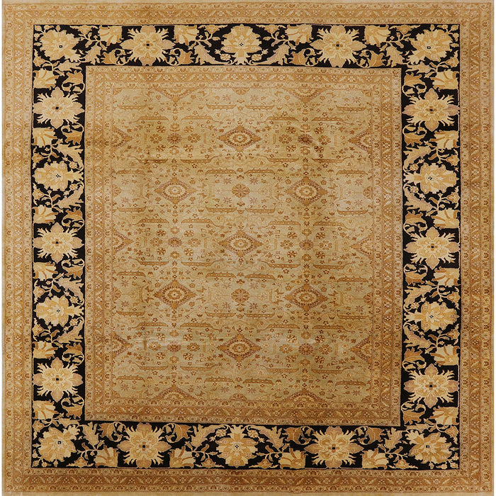 Square Mid-Century Modern Mahogany Brown Oriental Rug, urb3102
