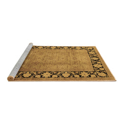 Sideview of Machine Washable Oriental Brown Industrial Rug, wshurb3102brn
