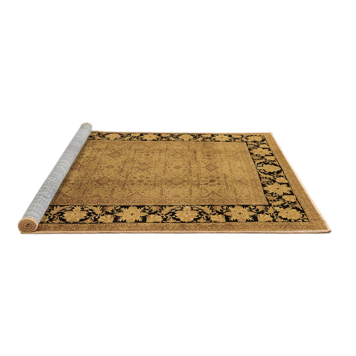 Sideview of Machine Washable Oriental Brown Industrial Rug, wshurb3102brn