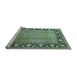 Sideview of Machine Washable Oriental Light Blue Industrial Rug, wshurb3102lblu