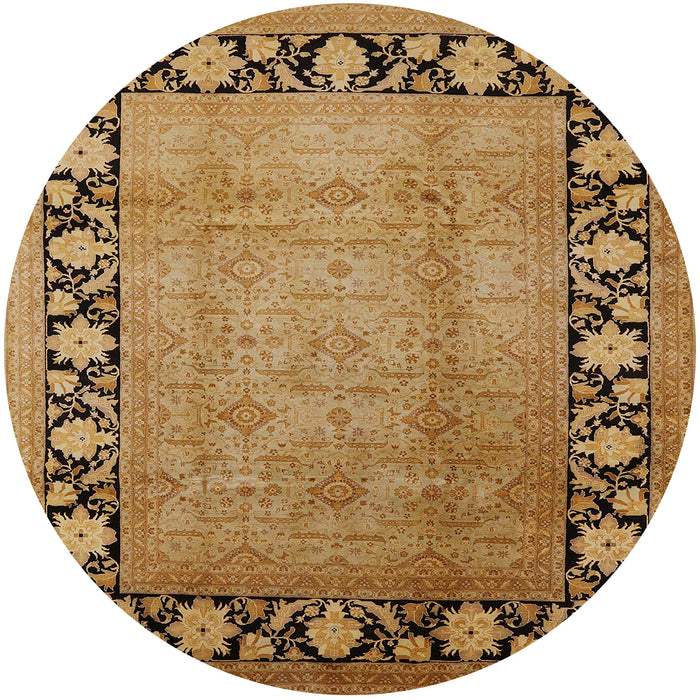 Round Machine Washable Industrial Modern Mahogany Brown Rug, wshurb3102