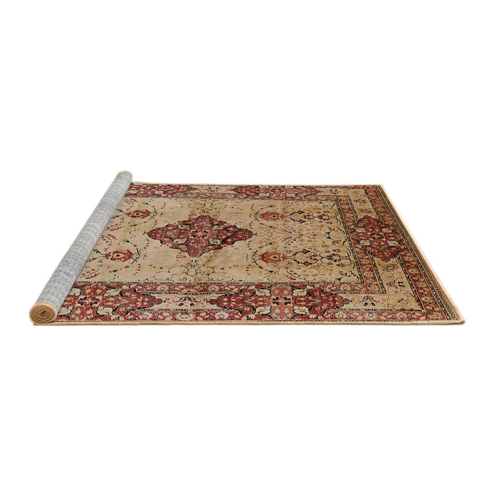 Sideview of Machine Washable Industrial Modern Sandy Brown Rug, wshurb3103