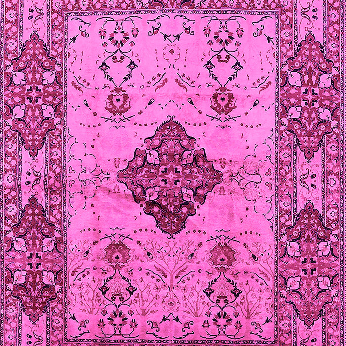 Machine Washable Oriental Pink Industrial Rug, wshurb3103pnk