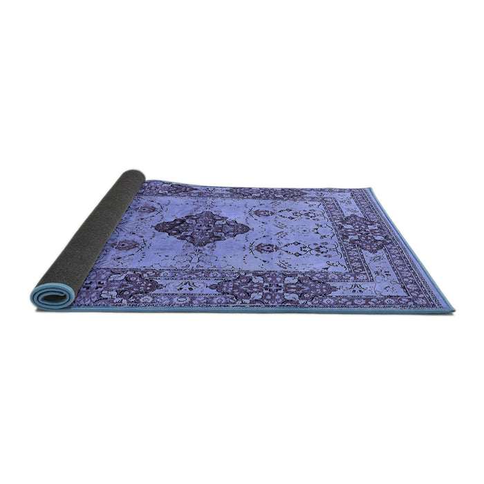 Sideview of Oriental Blue Industrial Rug, urb3103blu