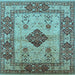 Square Oriental Light Blue Industrial Rug, urb3103lblu