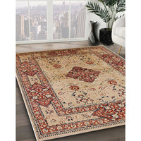 Mid-Century Modern Sandy Brown Oriental Rug, urb3103