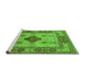 Sideview of Machine Washable Oriental Green Industrial Area Rugs, wshurb3103grn