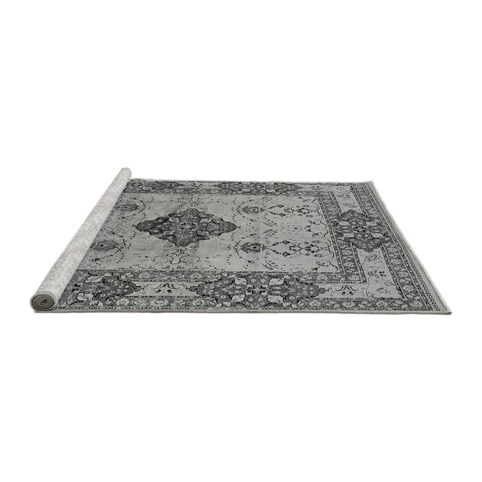 Sideview of Machine Washable Oriental Gray Industrial Rug, wshurb3103gry