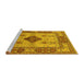 Sideview of Machine Washable Oriental Yellow Industrial Rug, wshurb3103yw