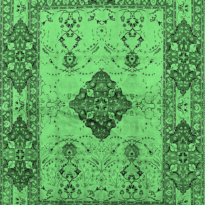 Machine Washable Oriental Emerald Green Industrial Area Rugs, wshurb3103emgrn