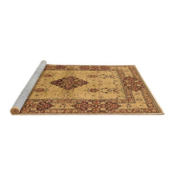 Sideview of Machine Washable Oriental Brown Industrial Rug, wshurb3103brn