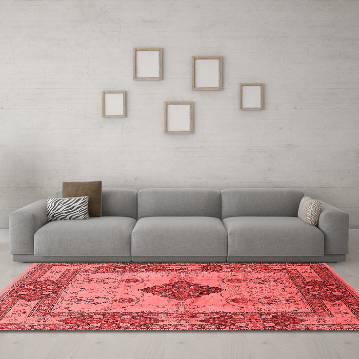 Industrial Red Washable Rugs