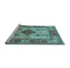 Sideview of Machine Washable Oriental Light Blue Industrial Rug, wshurb3103lblu