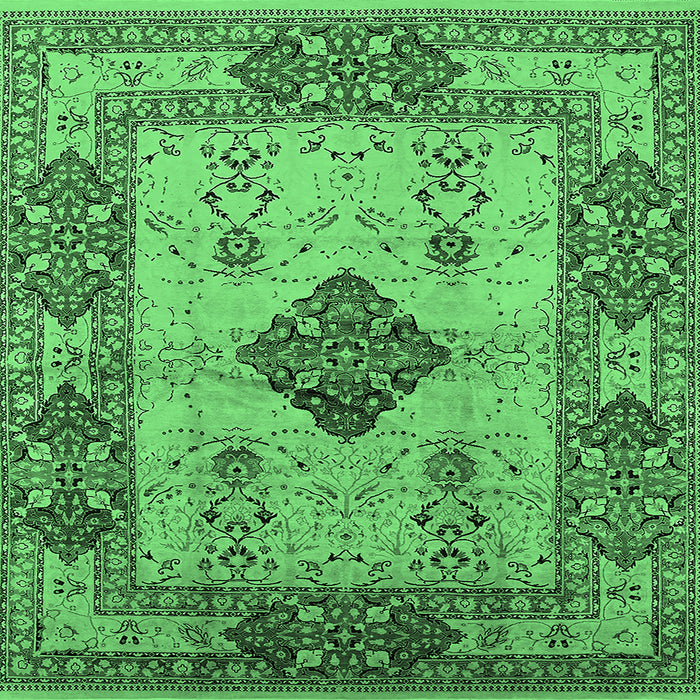 Square Oriental Emerald Green Industrial Rug, urb3103emgrn