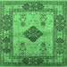 Square Oriental Emerald Green Industrial Rug, urb3103emgrn