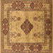 Square Oriental Brown Industrial Rug, urb3103brn