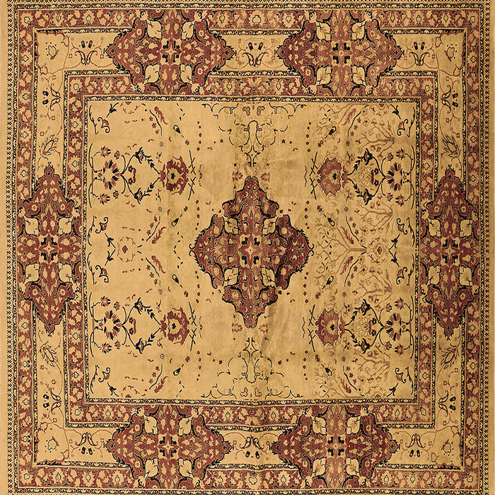 Square Machine Washable Oriental Brown Industrial Rug, wshurb3103brn
